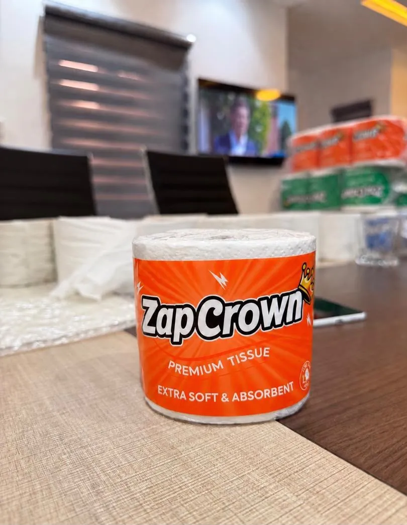 ZapCrown tissue roll in orange packaging